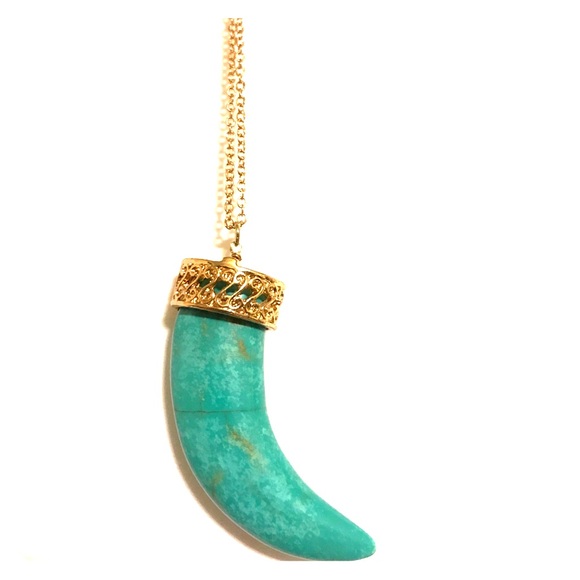 Turquoise & Gold Necklace - Picture 1 of 2